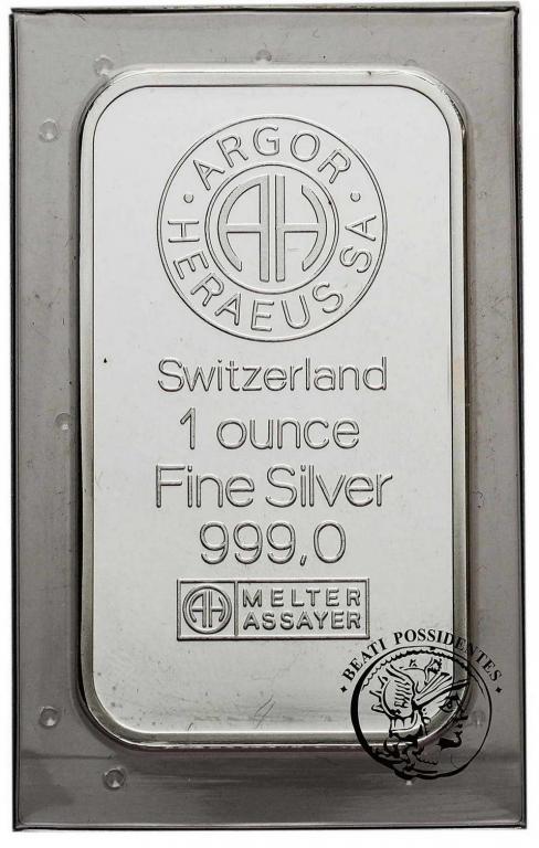 Szwajcaria Sztabka 1 uncja srebro .999