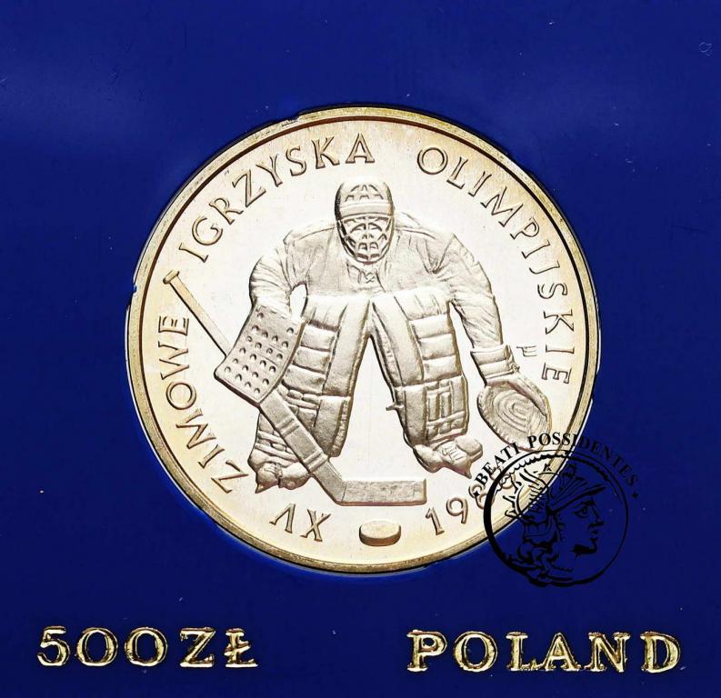 Polska PRL 500 zł 1987 Calgary hokej st.L/L-