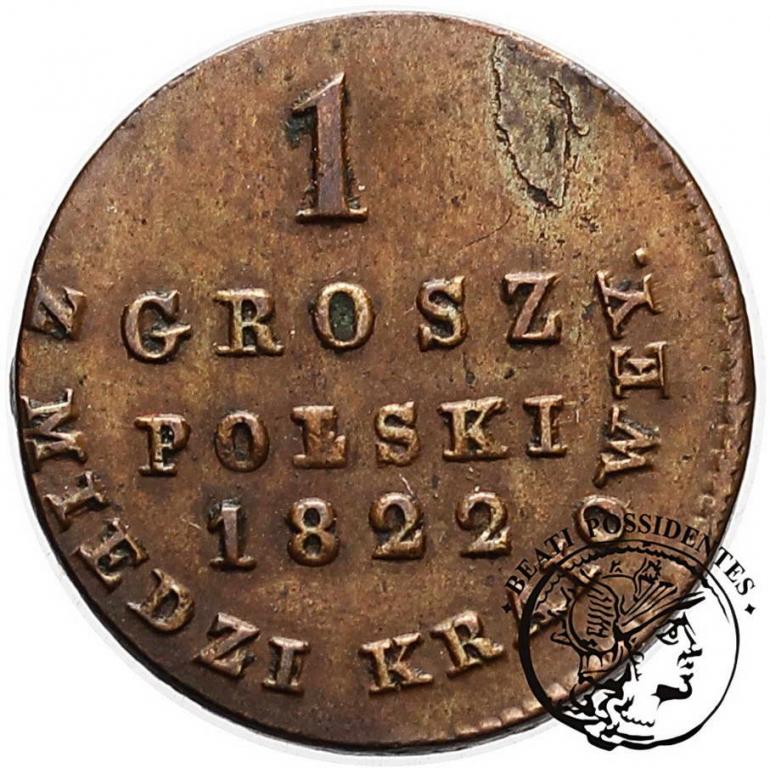XIX w. 1 grosz 1822 z miedzi kraiowey st. 3+/2-