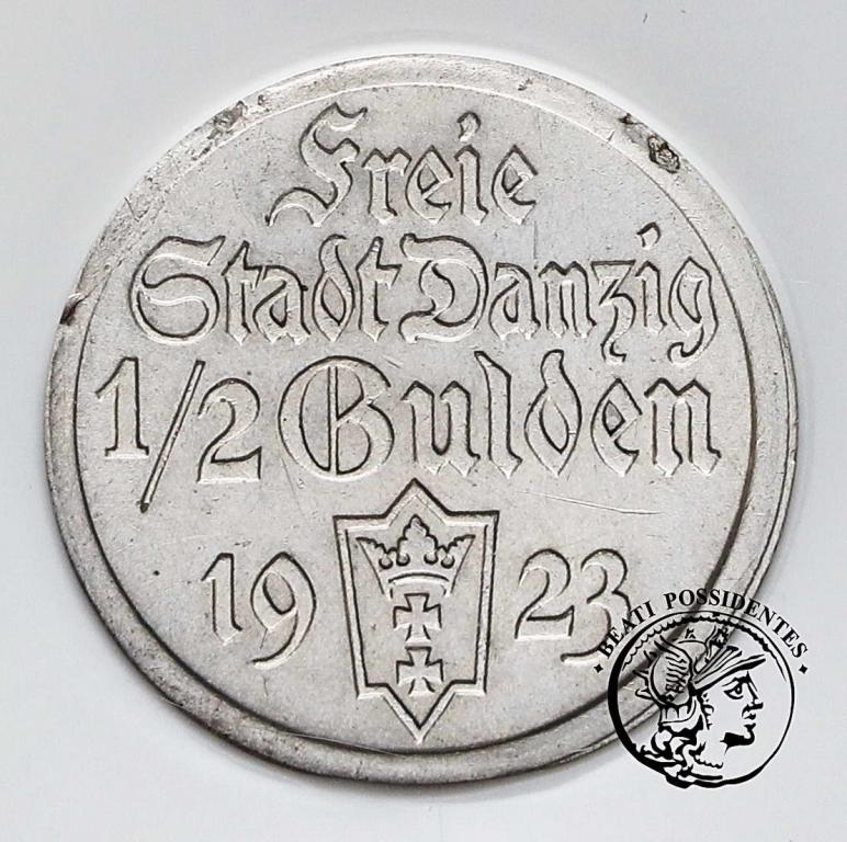 Polska W M Gdańsk 1/2 Guldena 1923 PCG MS61