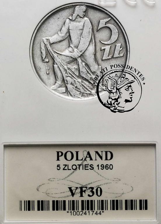 Polska PRL 5 złotych 1960 GCN VF30