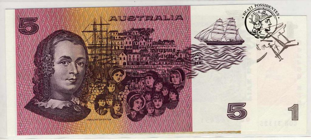 Australia 1 + 5 dolarów 1966-72 lot 2 szt st.1