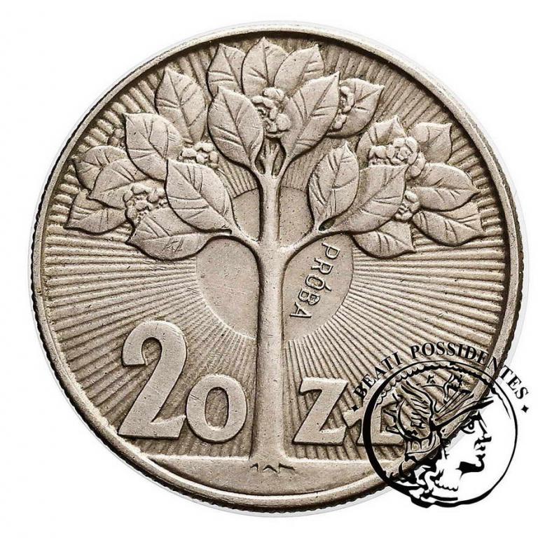 PRÓBA CuNi 20 złotych 1973 drzewko st. 2