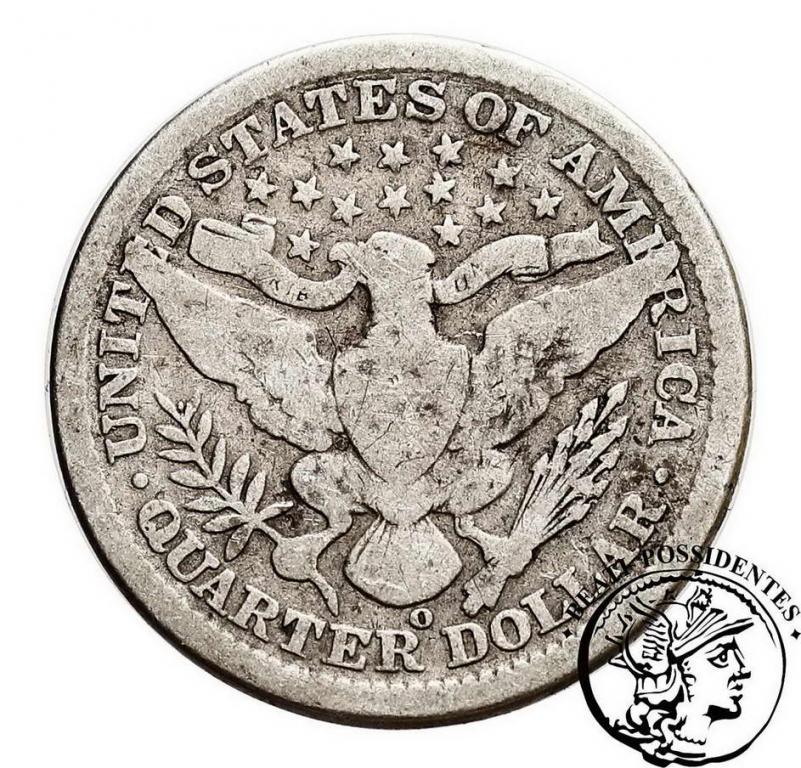 USA 1/4 dolara 1907 O Nowy Orlean st. 3-/4
