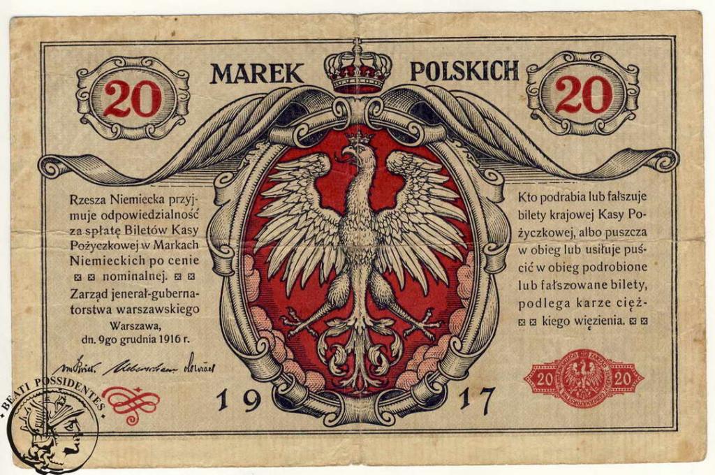 Polska 20 Marek polskich 1916 (...jenerał) st.3