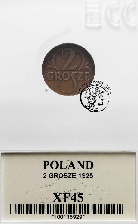 Polska II RP 2 grosze 1925 GCN XF45