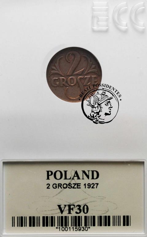 Polska II RP 2 grosze 1927 GCN VF30
