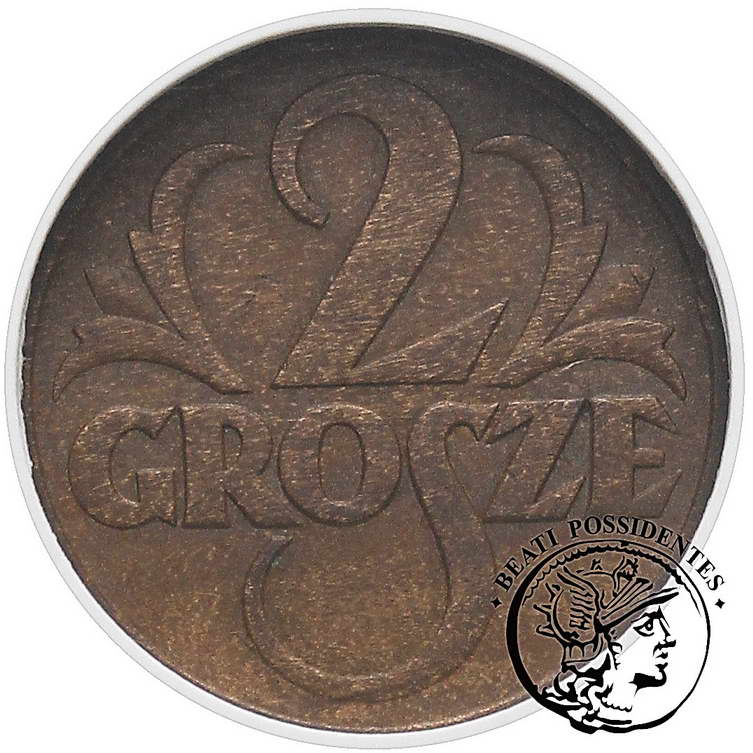 Polska II RP 2 grosze  1938 GCN AU55