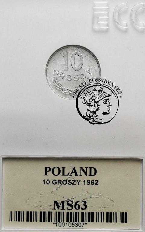 Polska PRL 10 groszy 1962 GCN MS63