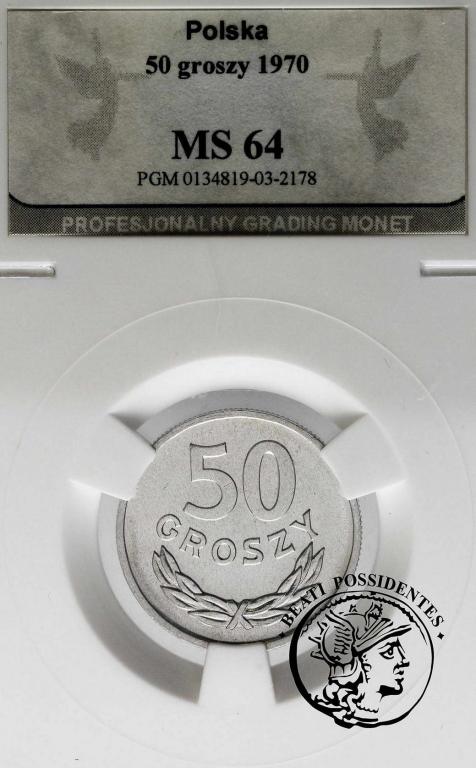 Polska PRL 50 groszy 1970 PGM MS64