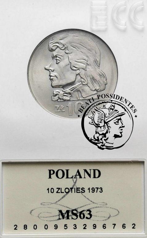 Polska PRL 10 zł 1973 Kościuszko GCN MS63