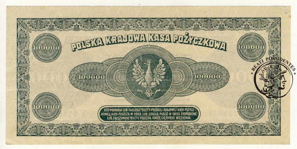 Polska 100 000 marek polskich 1923 seria A st.2