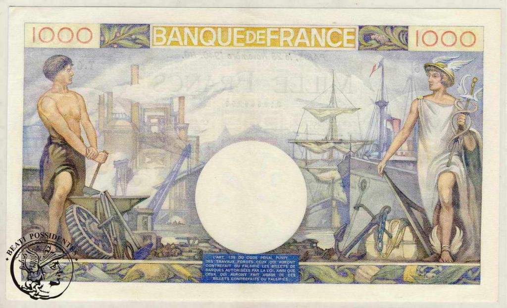 Francja 1000 Franków 1940 st.1