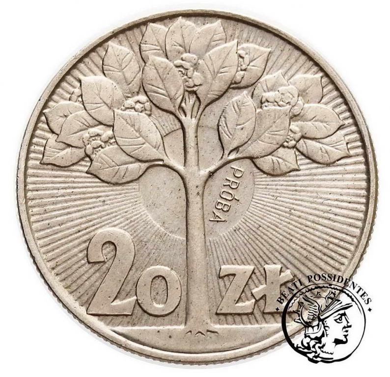 PRÓBA CuNi 20 złotych 1973 drzewko st. 1-