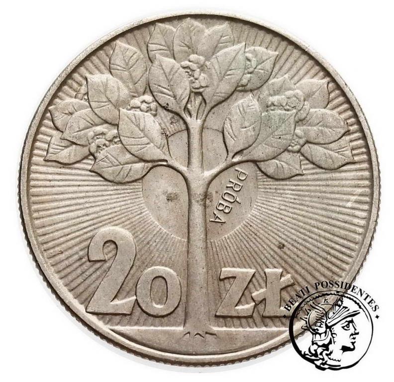 PRÓBA CuNi 20 złotych 1973 drzewko st. 1-
