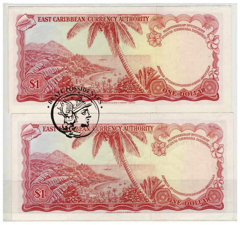 Karaiby Wschodnie 1 dolar (1965) lot 2 sztuk st.1