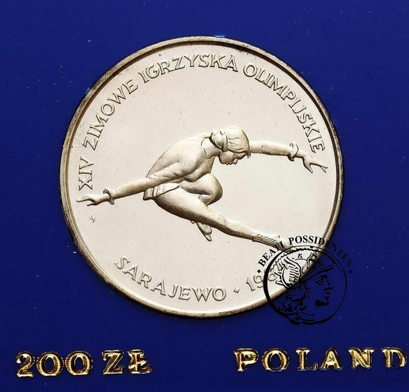 Polska PRL 200 złotych 1984 Sarajewo st.L