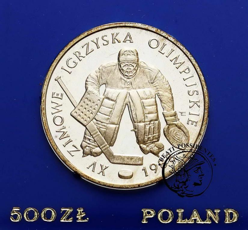 Polska PRL 500 złotych 1987 Calgary hokej st.L