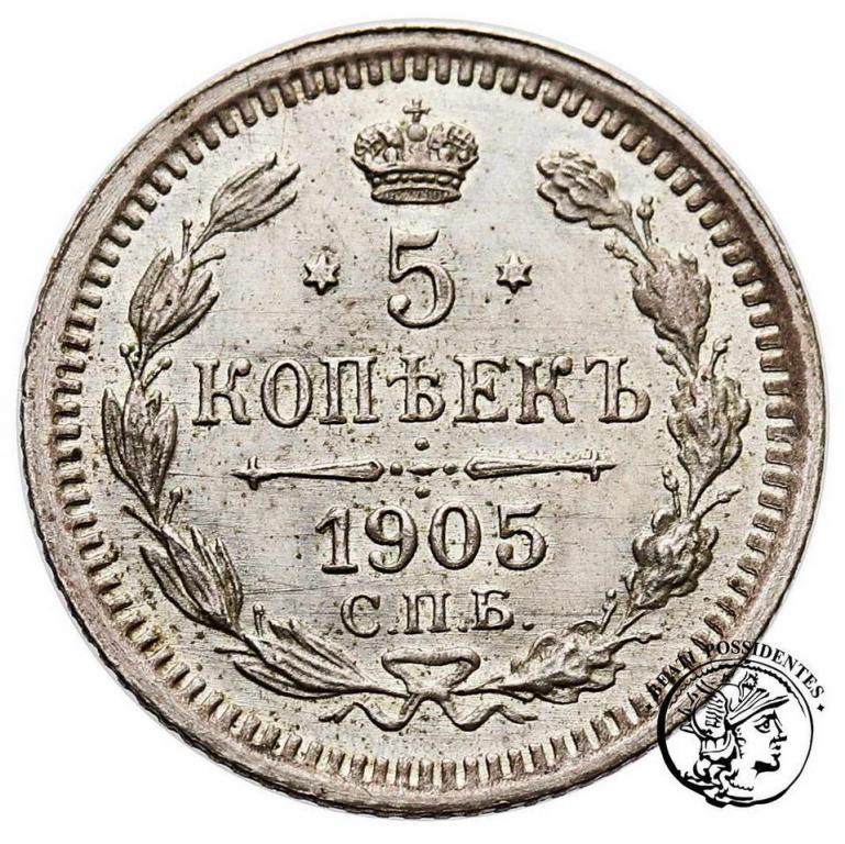 Rosja 5 kopiejek 1905 Mikołaj II st. 2