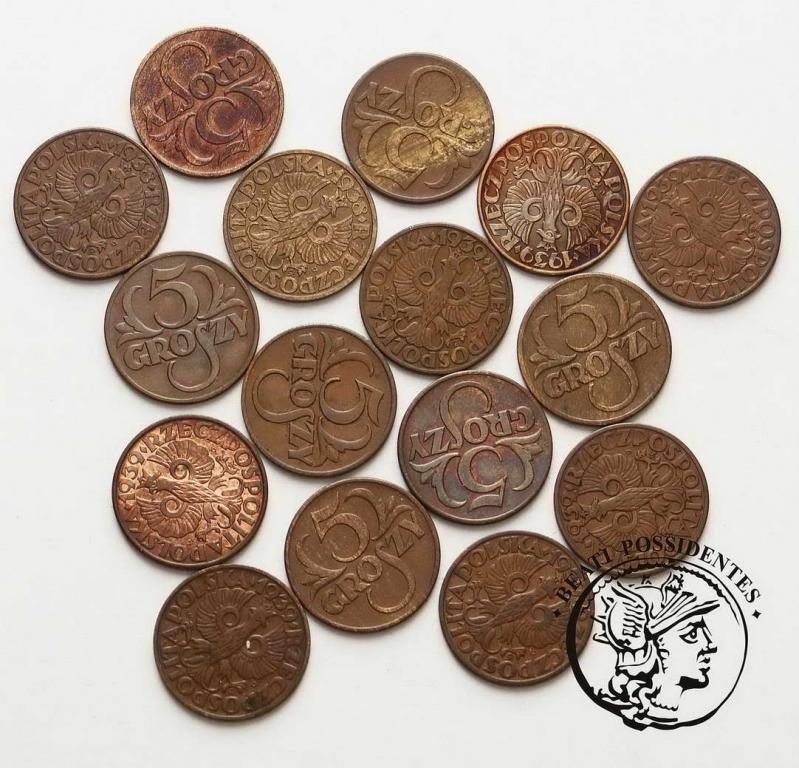 II RP Zestaw monet groszowych 1937-1939 st. 1-/3+