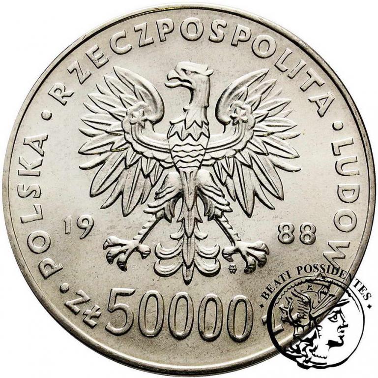 Polska PRL 50 000 złotych 1988 Piłsudski st. 1