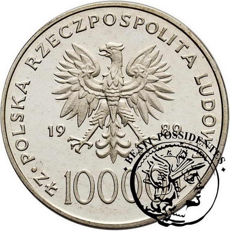Papież 10000 zł 1989 Jan Paweł II Kratka stL/L-