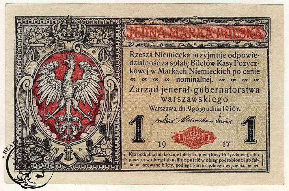 1 Marka Polska 1916 ...jenerał... seria A st.1-