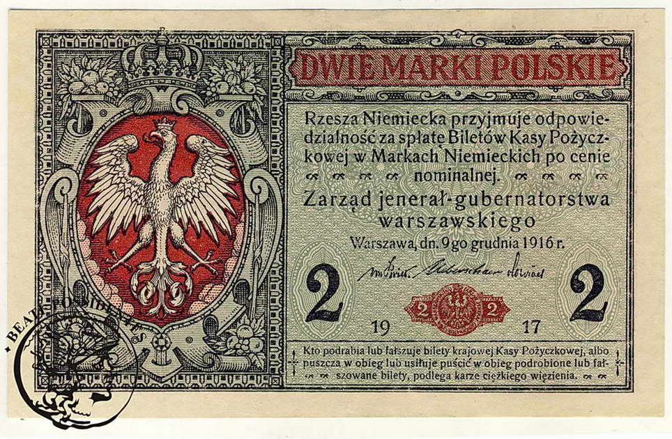2 Marki Polskie 1916 ...jenerał... seria A st1/1-