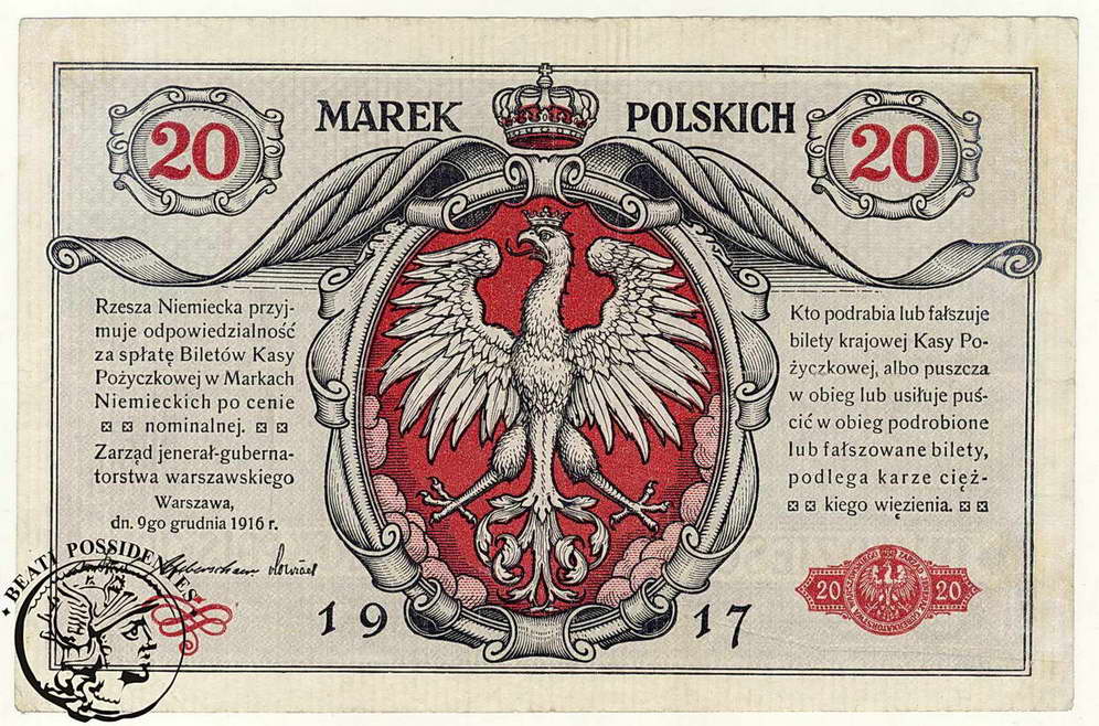 20 Marek Polskich 1916 ...jenerał... seria A st2-
