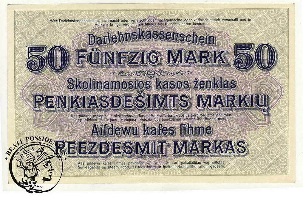Polska OST Kowno 50 Marek 1918 D st.2