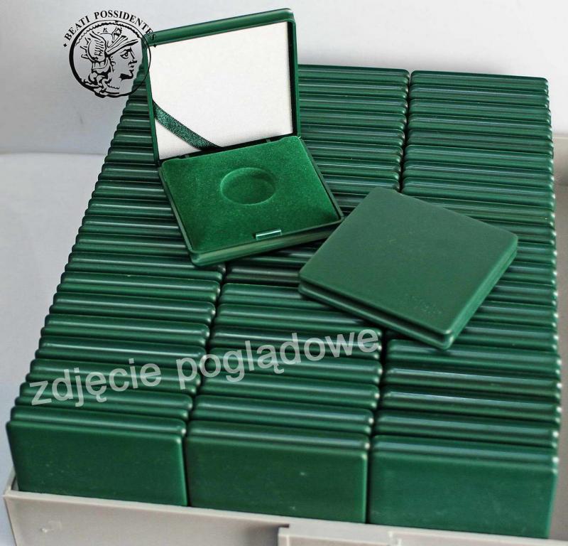 Zielone pudełka NBP na monety - zestaw 16 sztuk