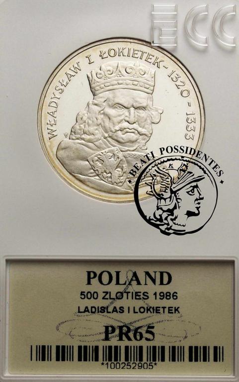 Polska PRL 500 złotych 1986 Łokietek GCN PR65