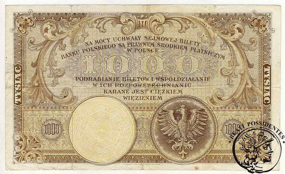 Polska 1000 złotych 1919 Nieobiegowy st.4