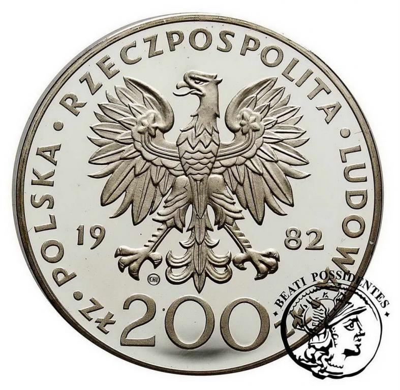 200 złotych 1982 Jan Paweł II lustrz st. L/L-