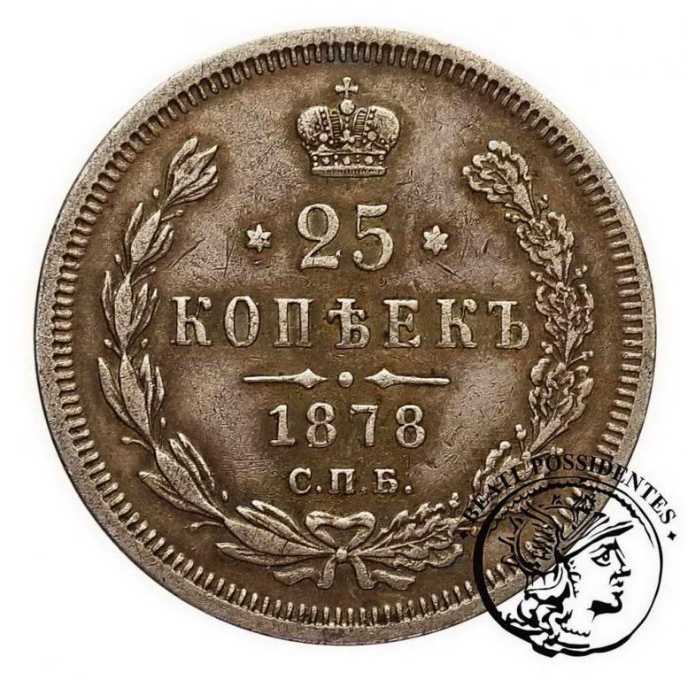 Rosja 25 kopiejek 1878 Alexander II st. 3