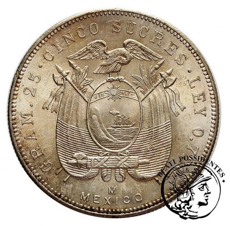 Ekwador 5 sucres 1944 st. 2+