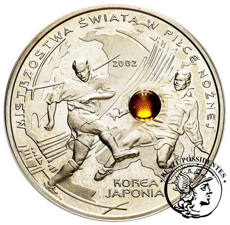 10 złotych 2002 Korea Japonia bursztyn st.L-