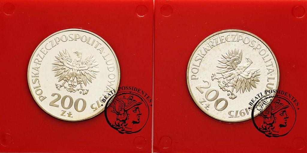 PRÓBA srebro 200 złotych 1975 lot 2 szt. st.L