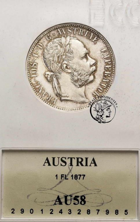 Austria 1 floren 1877 GCN AU58