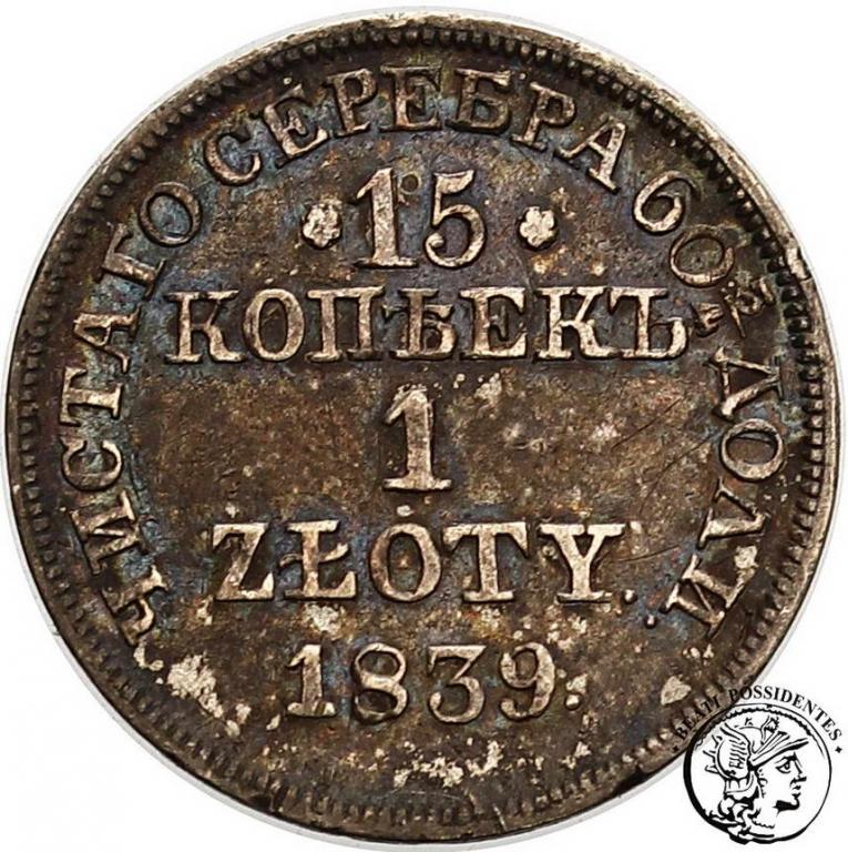 Polska 1 złoty / 15 kopiejek 1839 M.W. st. 3