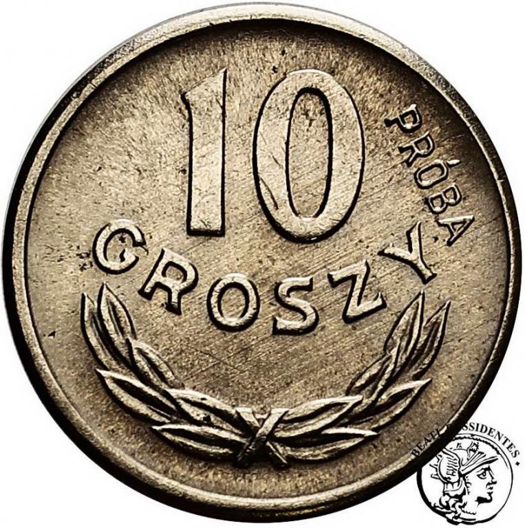 Polska PRL PRÓBA Nikiel 10 groszy 1962 st.1