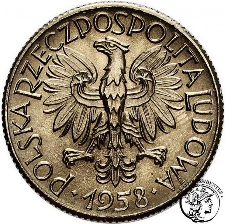 Polska PRL PRÓBA Nikiel 1 złoty 1958 st.1