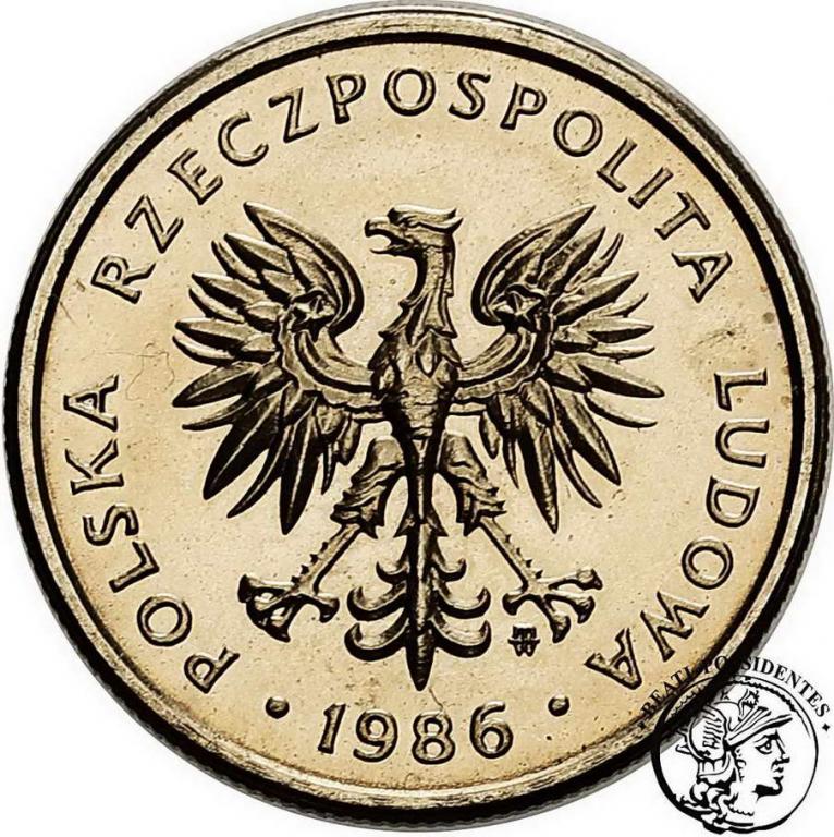 Polska PRL PRÓBA Nikiel 2 złote 1986 st.1