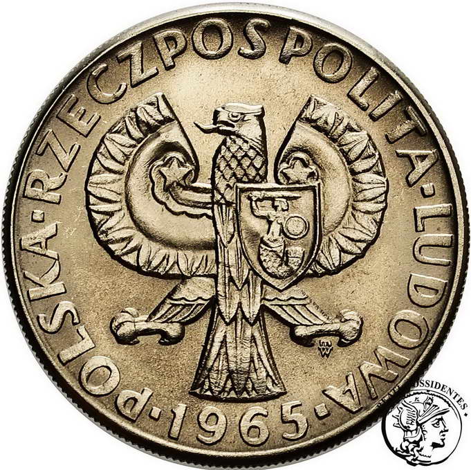PRÓBA Nikiel 10 złotych 1965 gruba syrenka st.1
