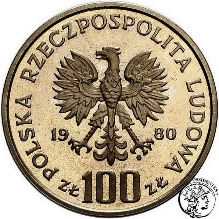 PRÓBA Nikiel 100 złotych 1980 Kochanowski st.L
