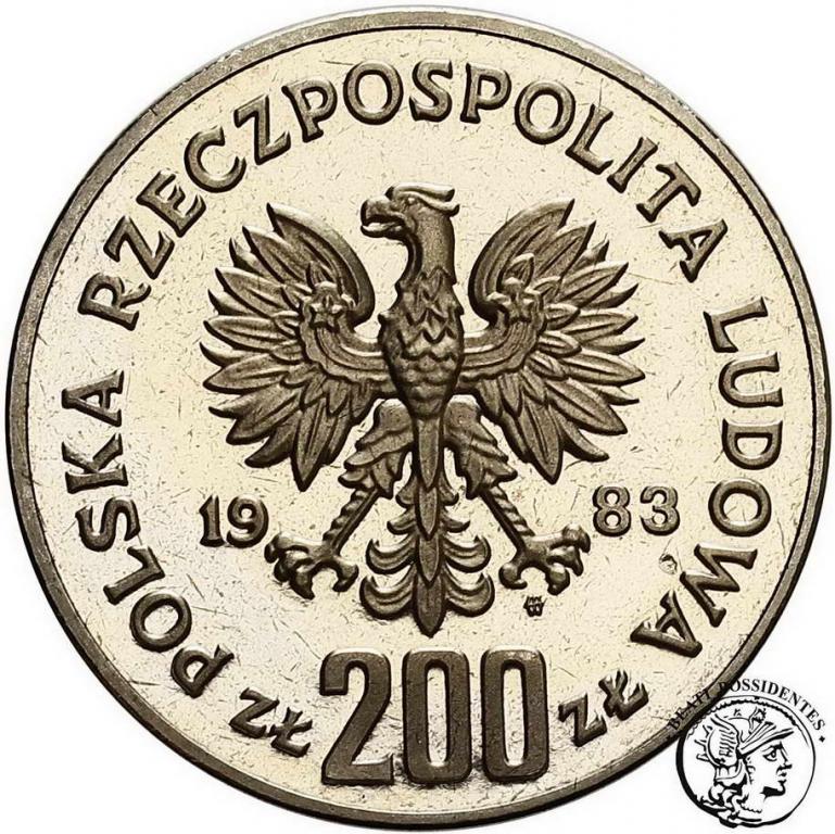 PRL PRÓBA Nikiel 200 złotych 1983 Sobieski st.L
