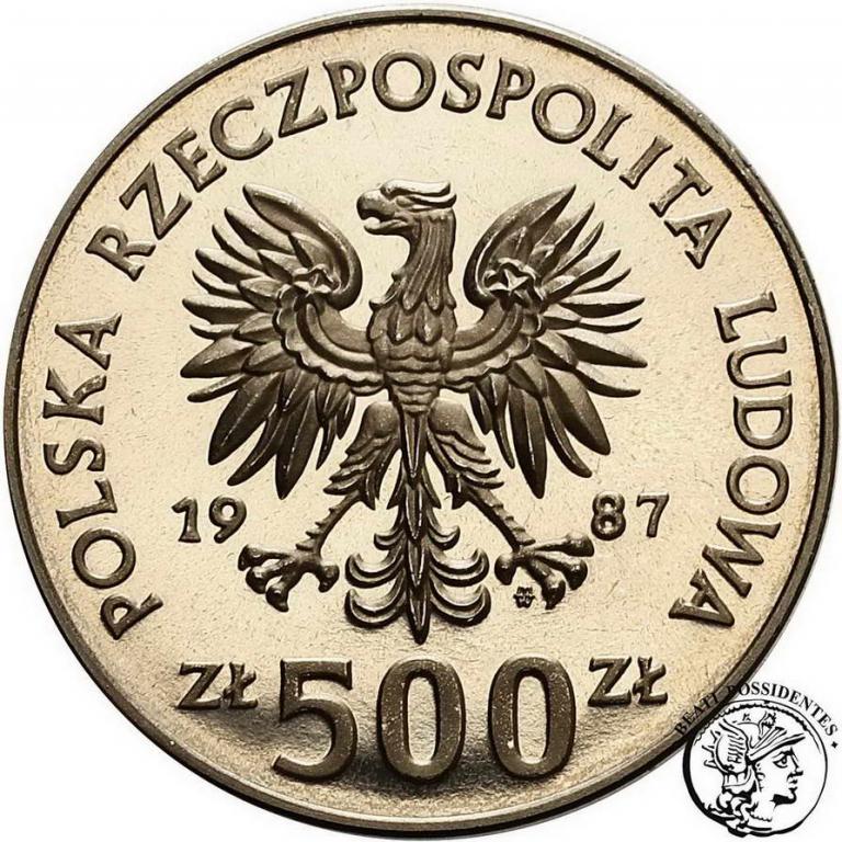 PRÓBA Nikiel 500 złotych 1987 Kazimierz Wielki stL
