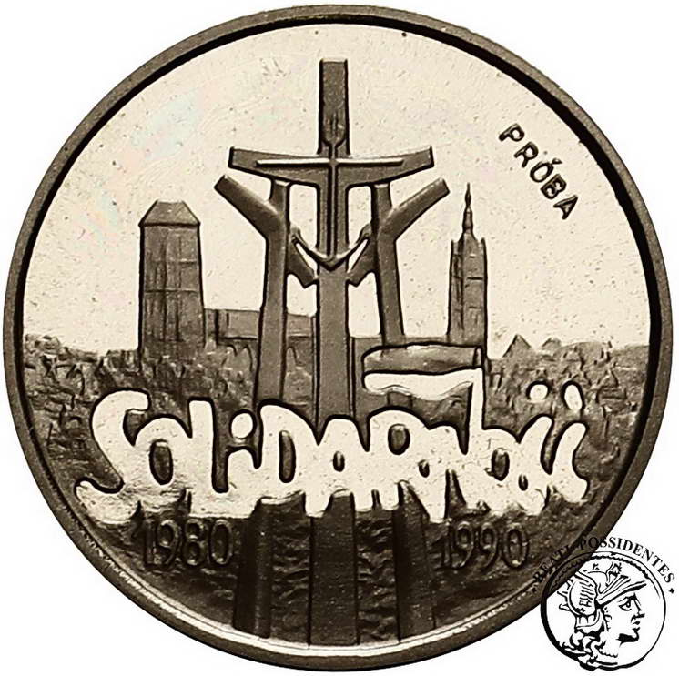 PRÓBA Nikiel 20 000 złotych 1990 Solidarność st.L