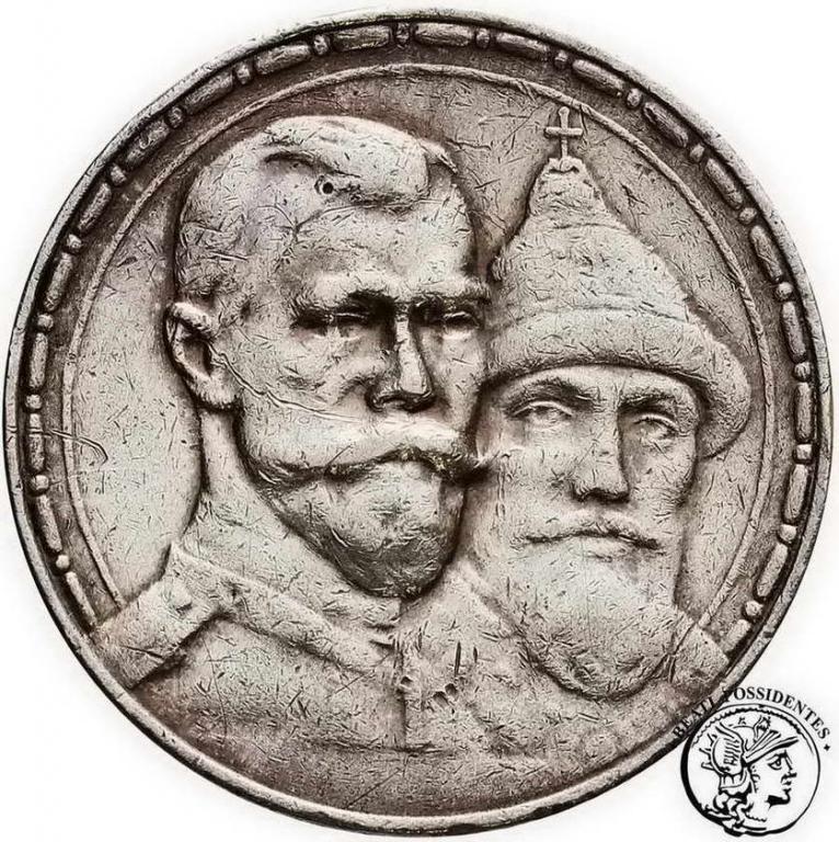 Mikołaj II rubel 1913 300 lat romanowów st. 3-