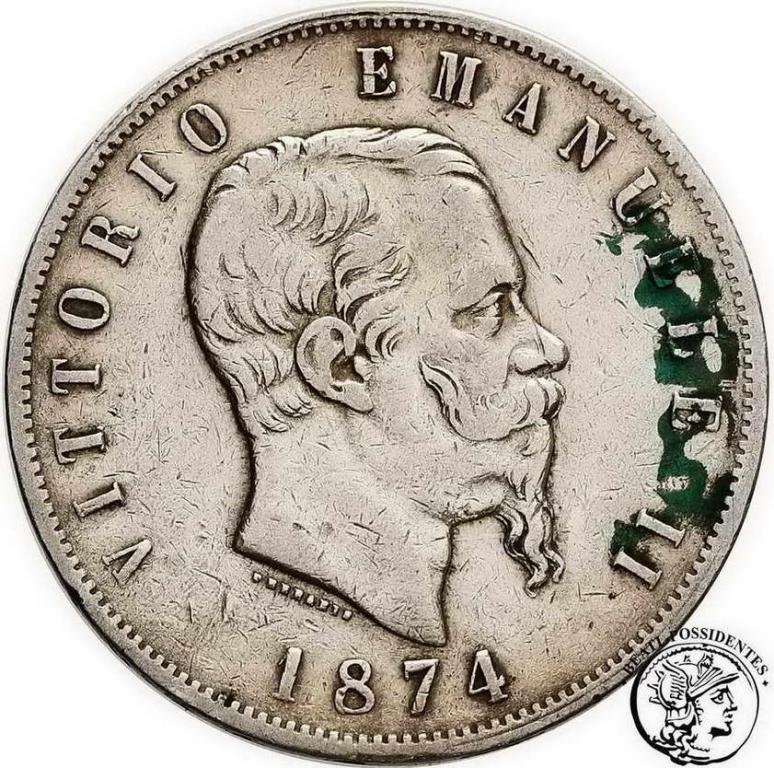 Italia 5 lirów 1874 st. 3